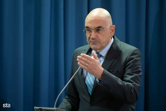Ljubljana, MIZŠ. Zdravstvena konferenca o novostih v zdravstvenih sistemih za njegovo večjo učinkovitost, ki jo organizirata Slovensko gospodarsko in raziskovalno združenje v Bruslju ter ministrstvo za izobraževanje, znanost in šport. Predsednik SBRA Draško Veselinovič. Foto: Katja Kodba/STA