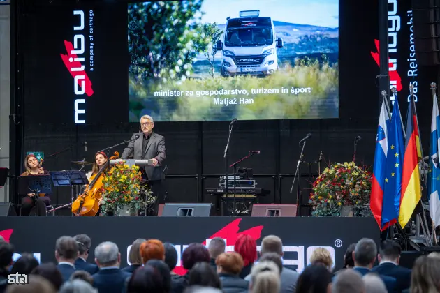 Ormož, podjetje Carthago. Slovesnost ob odprtju novega obrata podjetja Carthago. Minister za gospodarstvo, turizem in šport Matjaž Han. Foto: Bor Slana/STA