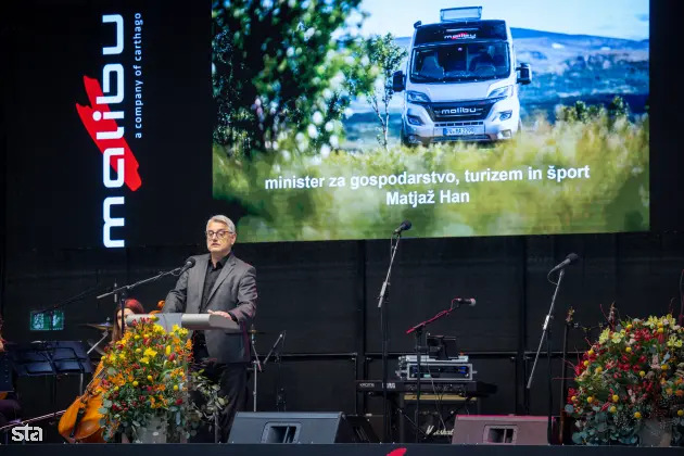 Ormož, podjetje Carthago. Slovesnost ob odprtju novega obrata podjetja Carthago. Minister za gospodarstvo, turizem in šport Matjaž Han. Foto: Bor Slana/STA