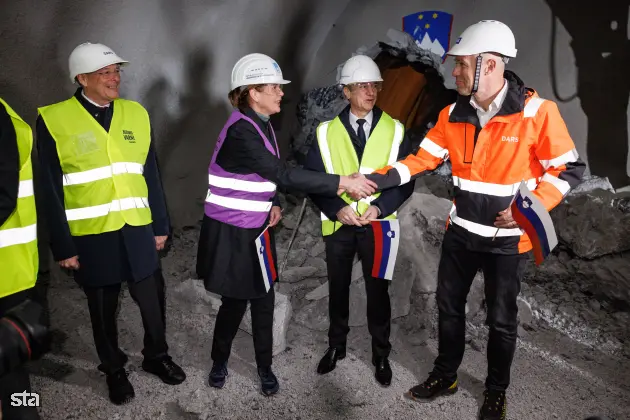 Jesenice, predor Karavanke. Dogodek ob preboju vzhodne cevi avtocestnega predora Karavanke. Foto: Nebojša Tejić/STA