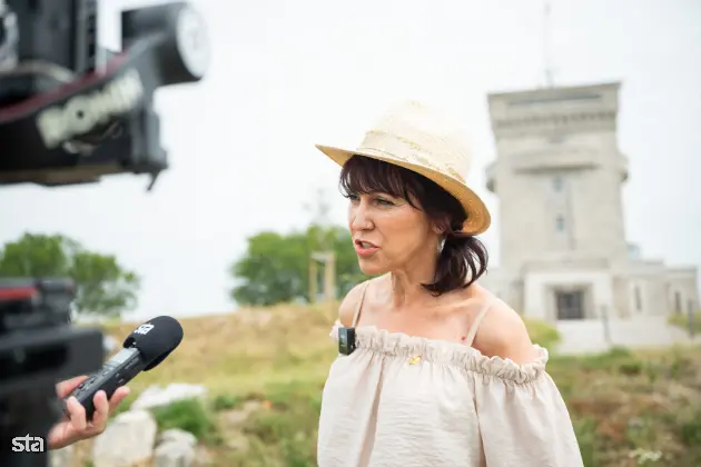Kras. Stanje na kraških območjih, ki jih je pred dvema letoma prizadel požar. Direktorica Zavoda Miren Kras Ariana Durnik. Foto: Boštjan Podlogar/STA