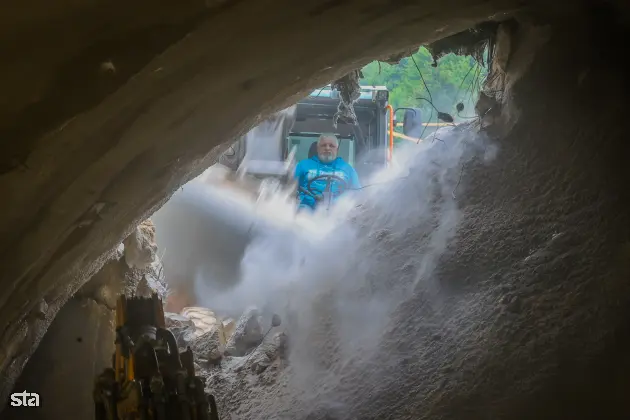Velenje, predor Konovo. Dogodek ob uradnem preboju predora Konovo. Foto: Daniel Novakovič/STA