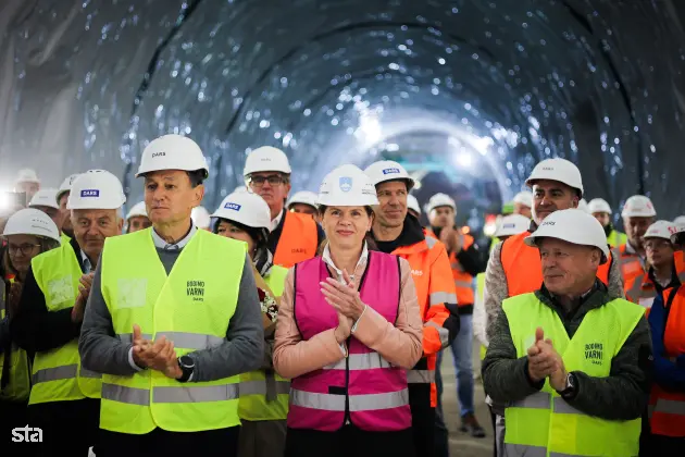 Velenje, predor Konovo. Dogodek ob uradnem preboju predora Konovo. Foto: Daniel Novakovič/STA