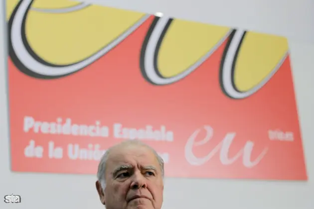 Ljubljana, Pravna fakulteta. Predavanje ibero-ameriškega generalnega sekretarja Enriqueja Iglesiasa o Latinski Ameriki - sedanjem stanju in obetih za prihodnost. Generalni sekretar Ibero-American Enrique Iglesias. Foto: Daniel Novakovič/STA