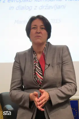 Maribor, Doba fakulteta. Dialog z državljani, na katerem je sodelovala evropska komisarka a promet Violeta Bulc. Foto: Gregor Mlakar/STA